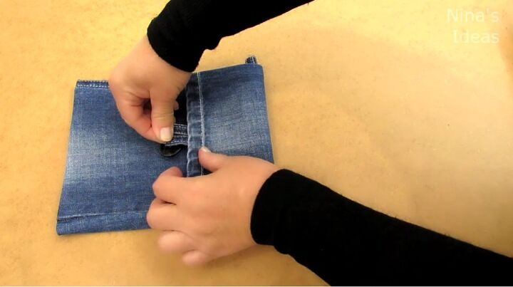 how to diy a cute chain jean bag, Attaching large loop