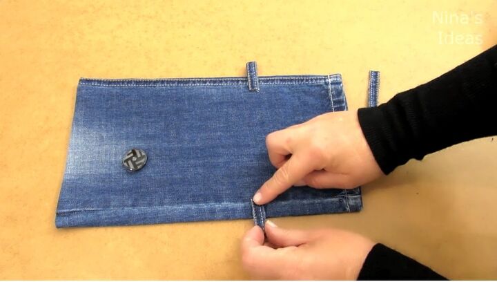 how to diy a cute chain jean bag, Attaching small loops