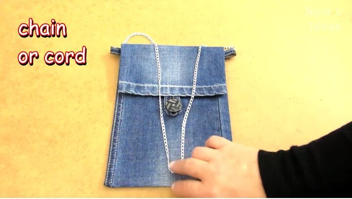 how to diy a cute chain jean bag, Adding chain