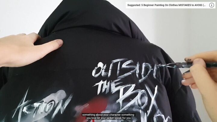 how to paint an awesome puffer jacket design, Adding words symbols and design elements