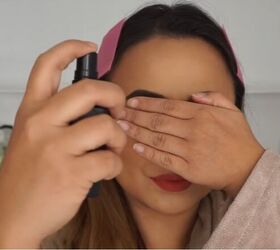 quick and easy day to night makeup tutorial, Applying setting spray