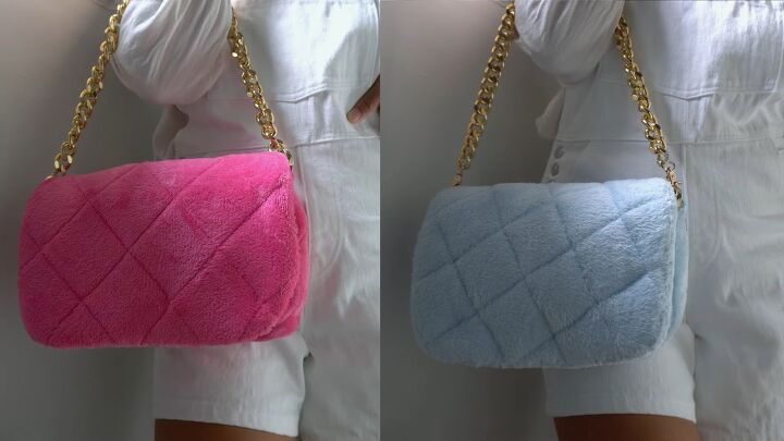how to diy a cute fluffy handbag, DIY fluffy handbag