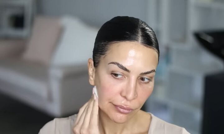 best clean girl makeup tutorial, Exfoliating