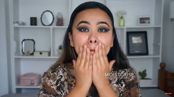 glam smokey cat eye makeup tutorial, Moisturizing face
