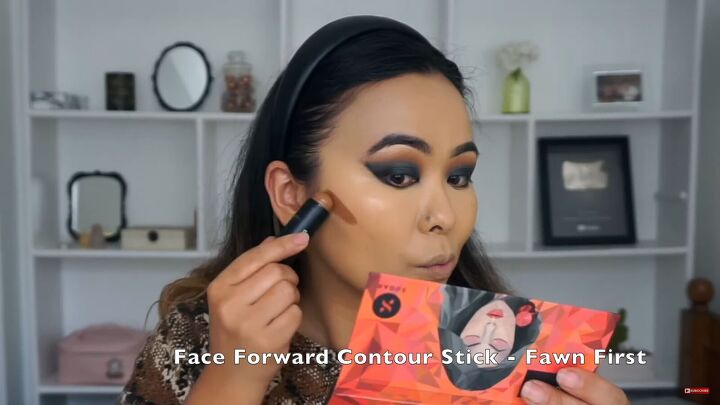 glam smokey cat eye makeup tutorial, Contouring