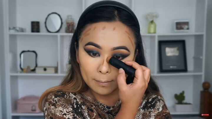 glam smokey cat eye makeup tutorial, Contouring