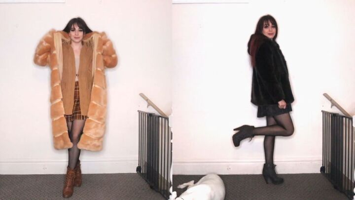 how to style a fur coat in 3 super cute ways, Monochromatic fur coat look