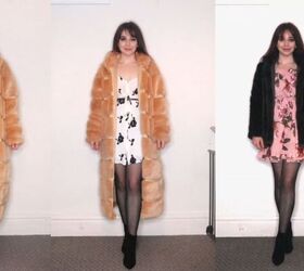 how to style a fur coat in 3 super cute ways, Mini dress with fur coat