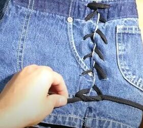 how to make a jeans waist bigger 2 super easy methods, Lacing