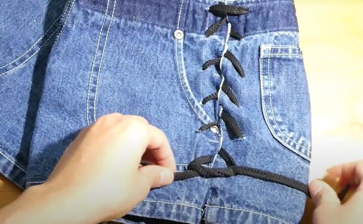 how to make a jeans waist bigger 2 super easy methods, Lacing