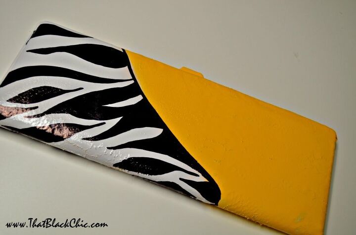 diy zebra painted clutch