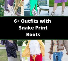 6 outfits with snake print boots