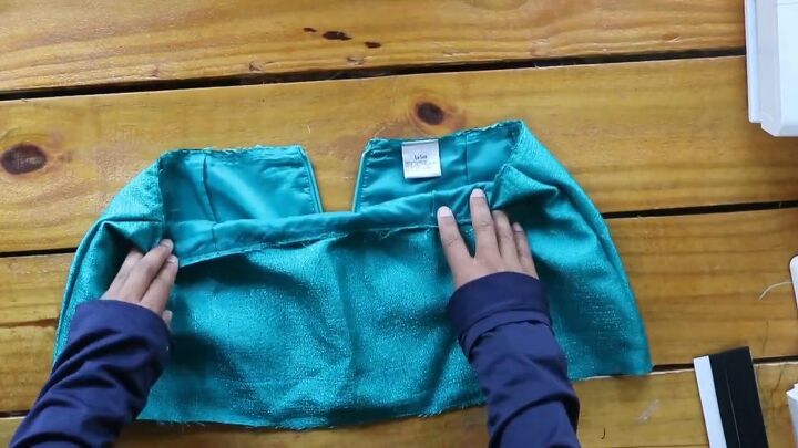 thrift flipping tutorial cute diy jacket and skirt set, Reattaching the lining