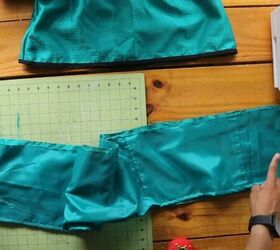 thrift flipping tutorial cute diy jacket and skirt set, Attaching pieces