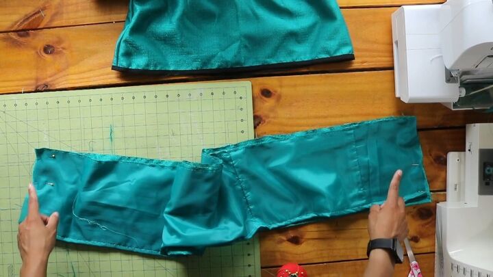 thrift flipping tutorial cute diy jacket and skirt set, Attaching pieces