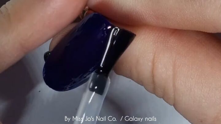 easy galaxy nail art tutorial, Applying base coat