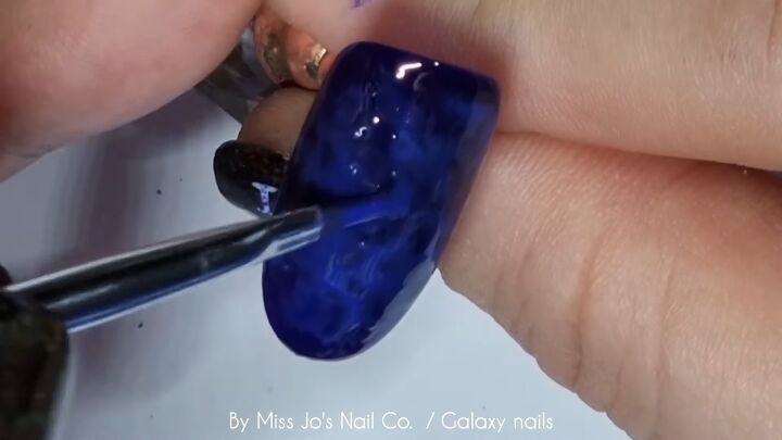 easy galaxy nail art tutorial, Spreading polish