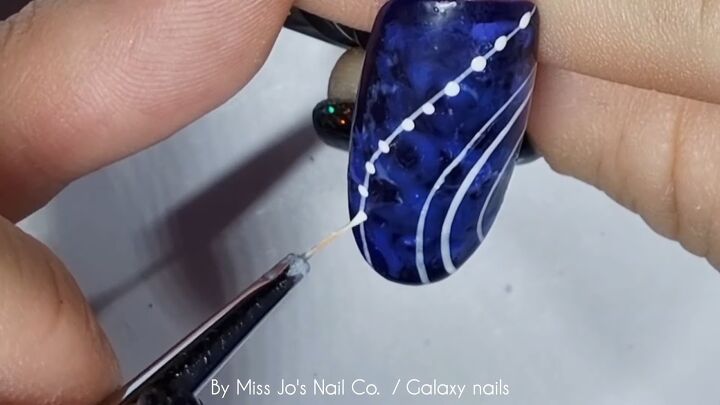 easy galaxy nail art tutorial, Adding dots