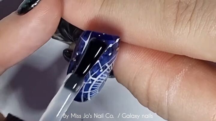 easy galaxy nail art tutorial, Applying top coat