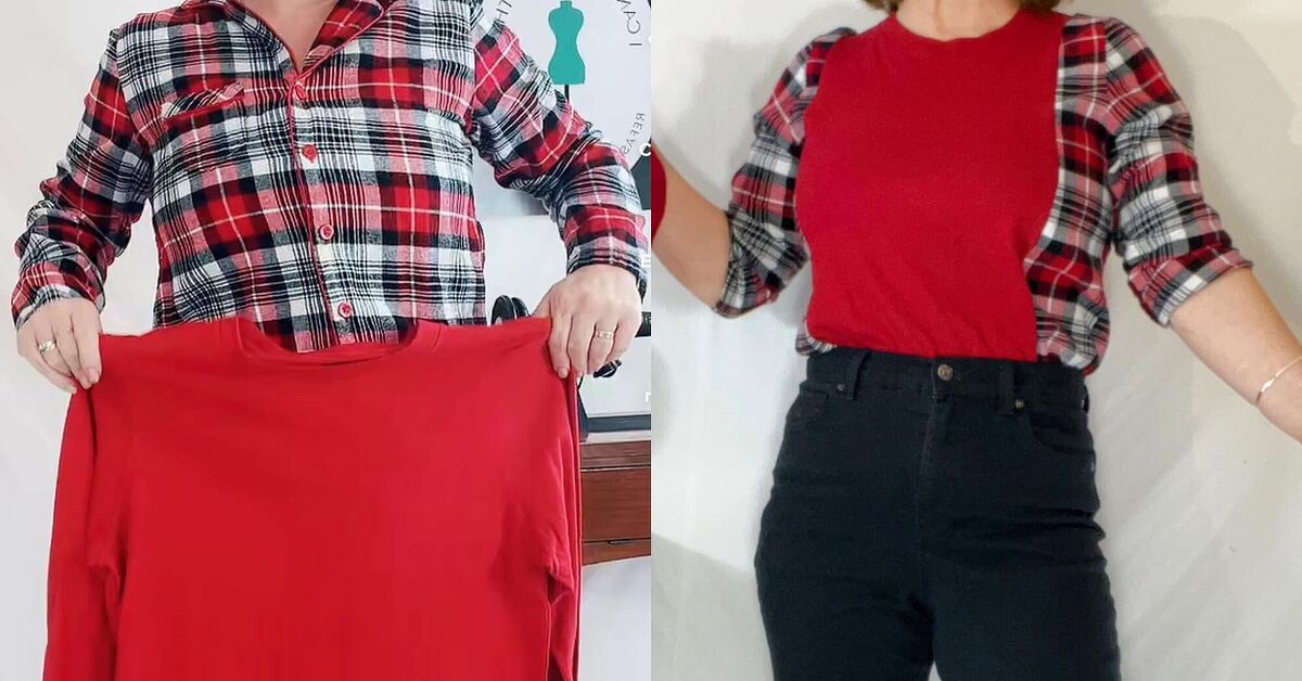 Sew 2 Sew 2 Shirts Together For a New Look | Upstyle