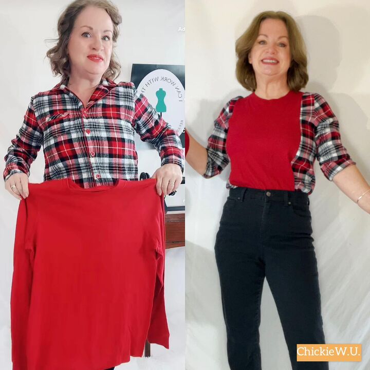 sew 2 shirts together for a new look