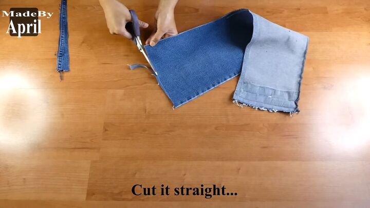how to diy a cute denim corset belt, Cutting