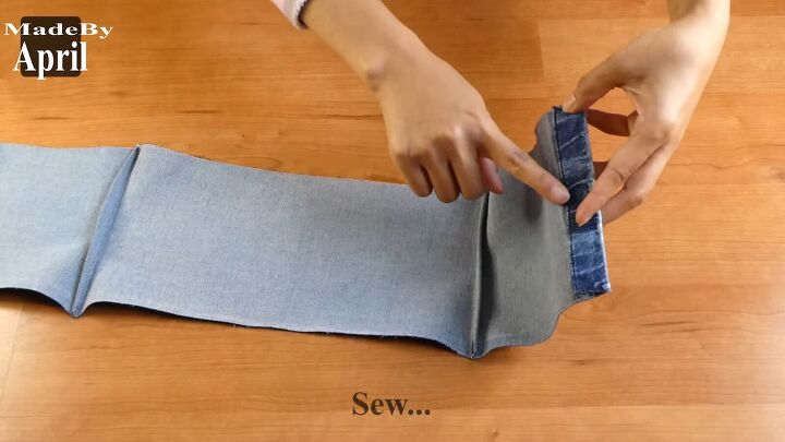 how to diy a cute denim corset belt, Where to sew