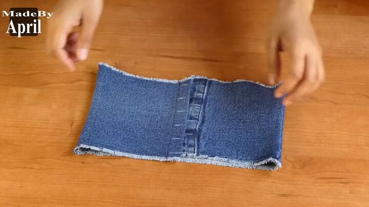 how to diy a cute denim corset belt, Progress shot