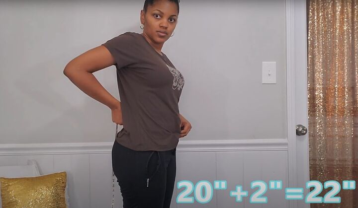 how to diy cute and flowy ruffle pants, Taking measurements