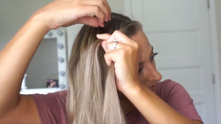 how to do a super cute twisted updo, Adding small sections