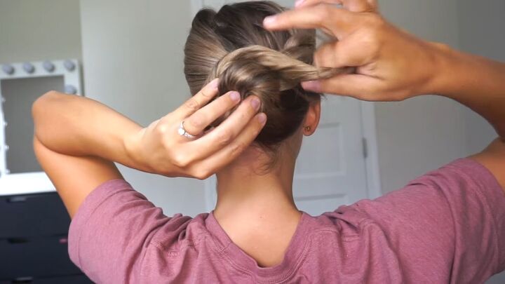 how to do a super cute twisted updo, Making a twisted bun