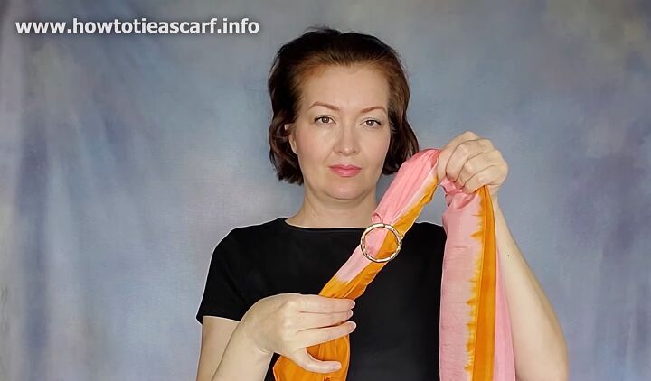 how to tie an oblong scarf, Big bow style