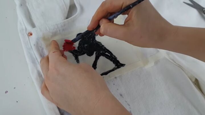 easy diy custom painted jeans tutorial, Painting stencil