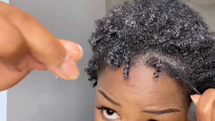 easy wash and go 4c hair routine, Finger coiling small sections