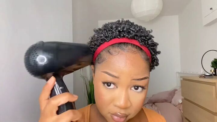 easy wash and go 4c hair routine, Blow drying edges