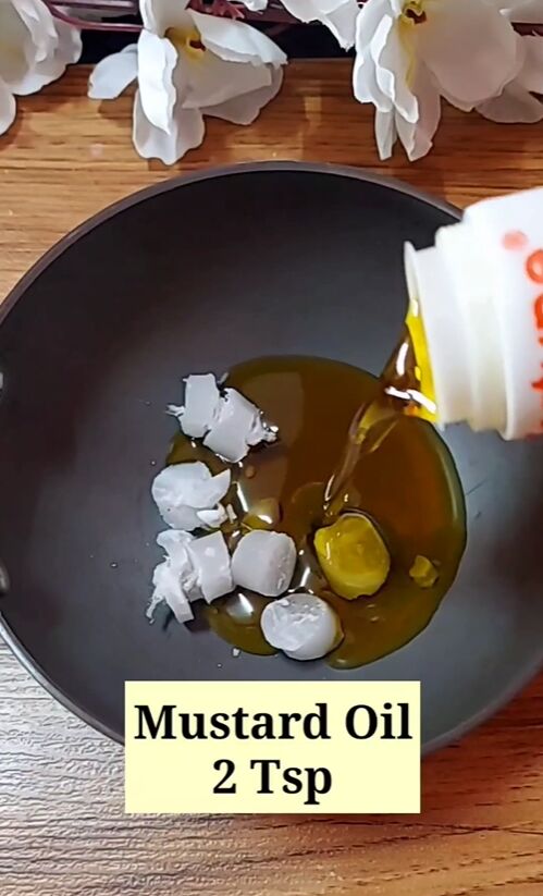 how to diy a super nourishing foot cream for cracked heels, Combining candlestick and mustard oil