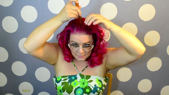fun bettie bangs on long hair tutorial, Parting the hair