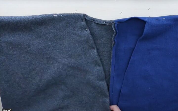 how to diy a super cozy belted poncho, Hemming the edges