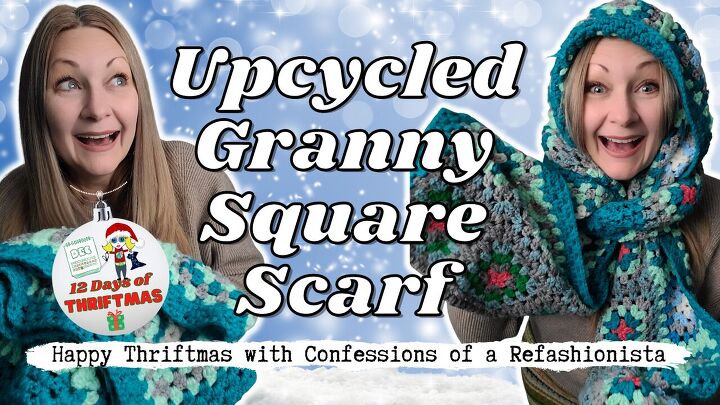 super easy thrift flip how to diy a cozy granny square scarf