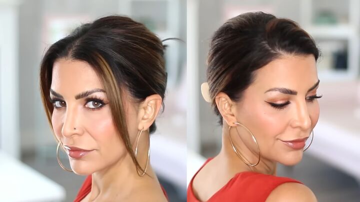 7 super cute claw clip hairstyle ideas for thin hair, Tucked in twisted bun updo