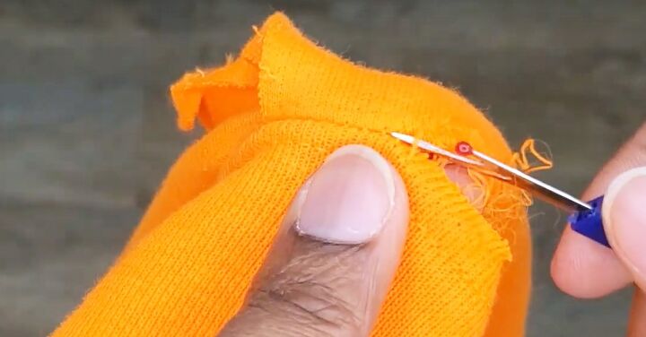 how to diy a comfy orange two piece set, Deconstructing hoodie