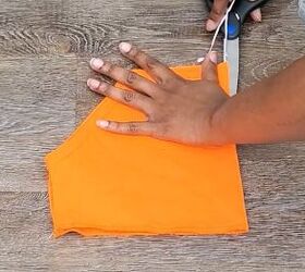 how to diy a comfy orange two piece set, Attaching pockets