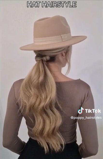 simple tutorial for a cute hairstyle with a hat, Cute hairstyle with a hat