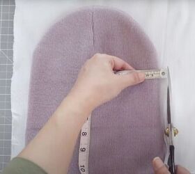 how to sew and decorate a super cute beanie, Cutting out beanie
