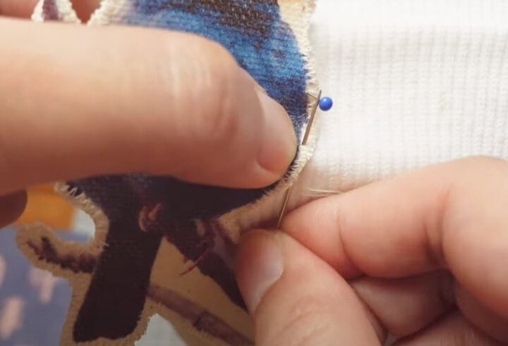 how to sew and decorate a super cute beanie, Attaching birds to hat