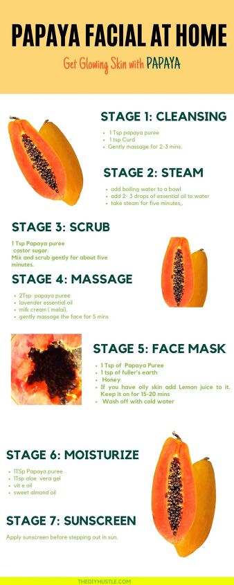 papaya facial at home for glowing skin easy steps, papaya facial at home