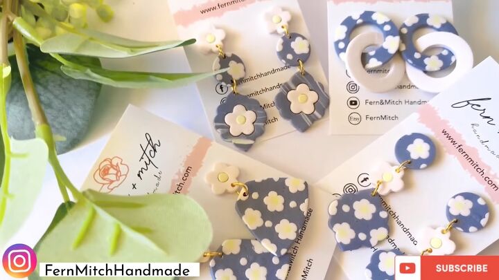 how to diy cute floral polymer clay earrings, DIY floral polymer clay earrings