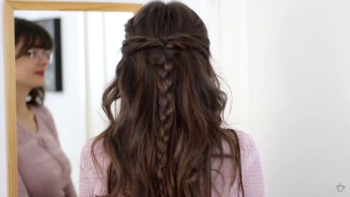 5 super cute and easy hairstyles for long hair, Braided semi ponytail