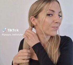 cute and easy fake braid ponytail tutorial, Tying pigtails