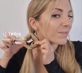 cute and easy fake braid ponytail tutorial, Creating a hole